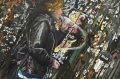 "Jackson Pollack Wall in Soho" 34x50 inches. oil on linen