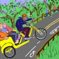 A Pedicab defies Gravity in Central Park