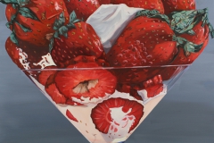 "Strawberry Sunday" 34 x 34 inches oil on linen