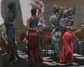 "Rehearsal at Chapura Studios" II 34 x 48 inches. oil on linen