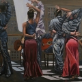 "Rehearsal at Chapura Studios" II 34 x 48 inches. oil on linen